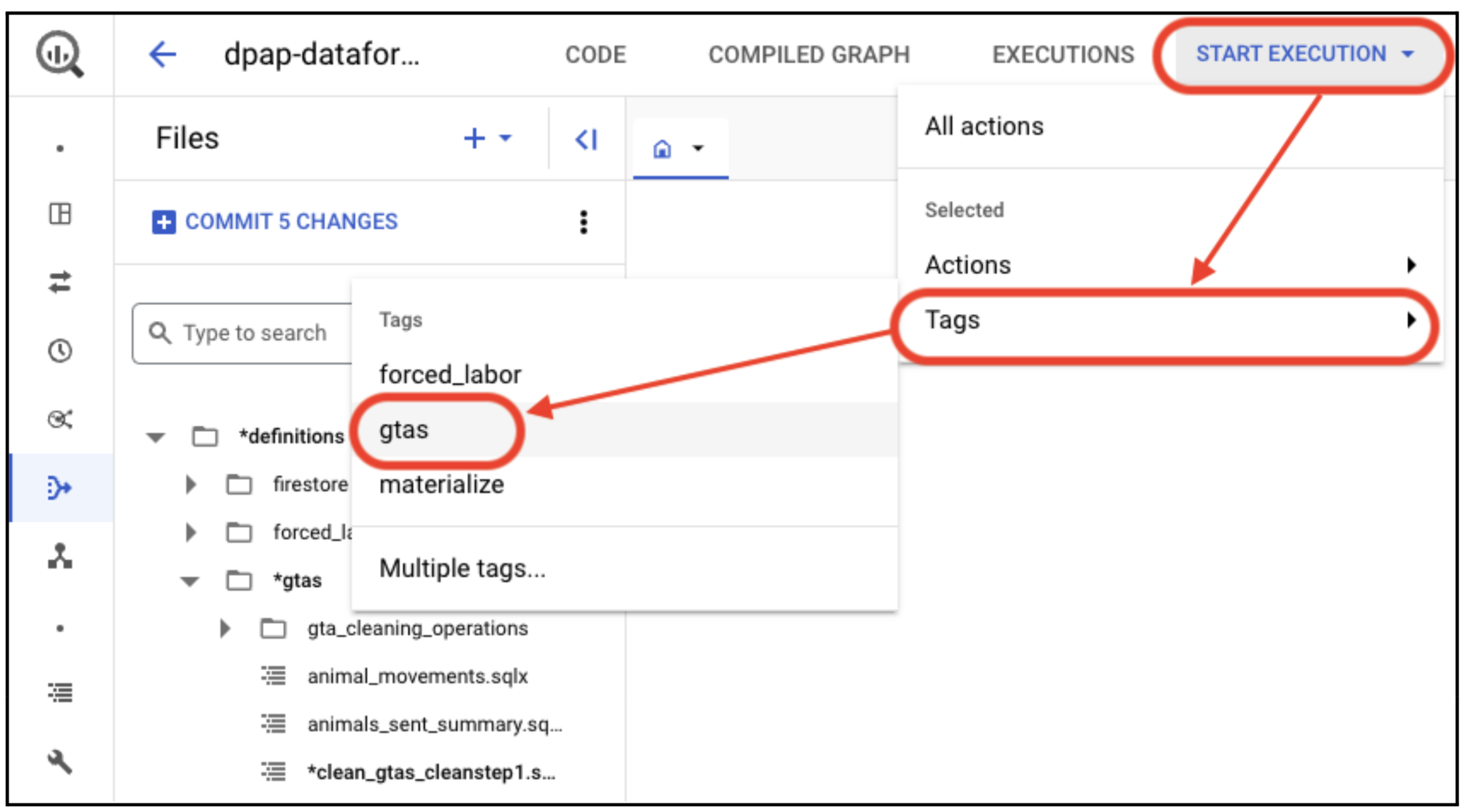 Diagram execute gtas tag